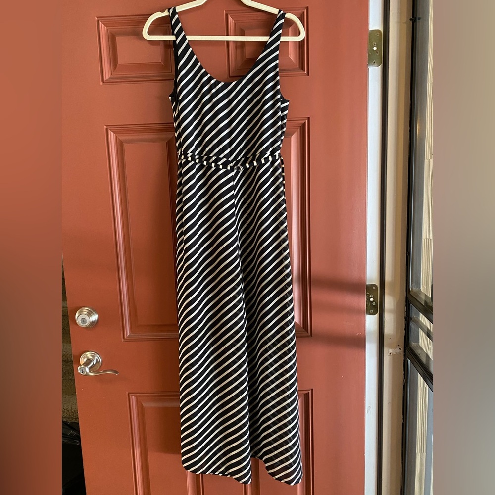 H&M Black and White Striped Jumpsuit